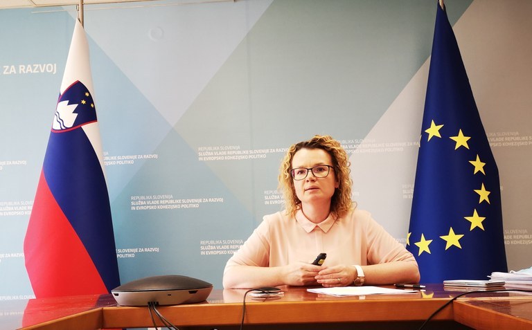 State Secretary mag. Monika Kirbiš Rojs: ‘As a priority EU funding will be used for green and digital transformation of our society and economy.’ State Secretary mag. Monika Kirbiš Rojs: ‘As a priority EU funding will be used for green and digital transformation of our society and economy.’