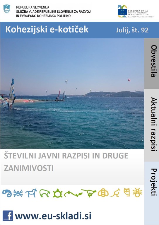 Izšla je julijska številka Kohezijskega e-kotička Izšla je julijska številka Kohezijskega e-kotička