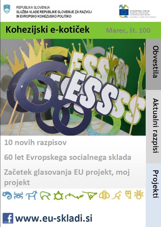 Izšla je marčevska številka Kohezijskega e-kotička Izšla je marčevska številka Kohezijskega e-kotička