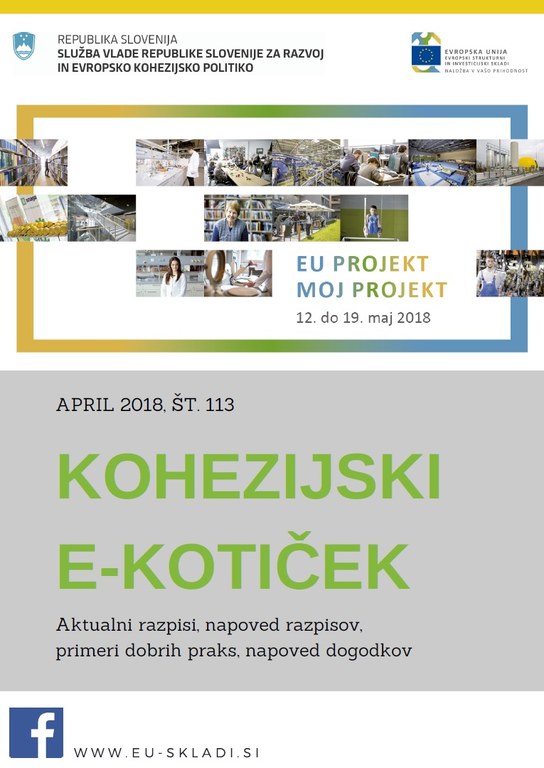 Izšla je aprilska številka Kohezijskega e-kotička Izšla je aprilska številka Kohezijskega e-kotička