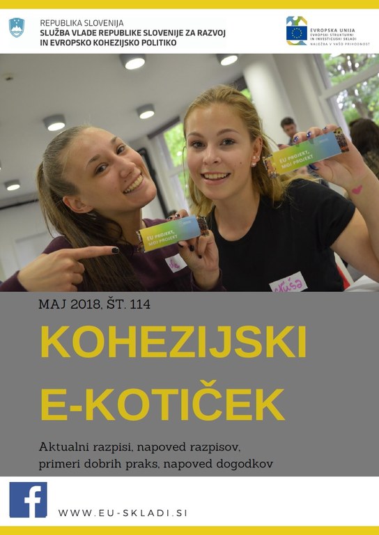 Izšla je majska številka Kohezijskega e-kotička Izšla je majska številka Kohezijskega e-kotička