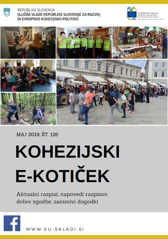 Izšla je majska številka Kohezijskega e-kotička Izšla je majska številka Kohezijskega e-kotička